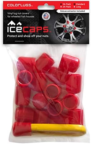 ColorLugs Icecaps כיסויי אגוזי ויניל לוג לבתי דגים גלגלים ובקתות קרח ניידות עם מחלץ דלוקס | להתאים 19 ממ רוחב